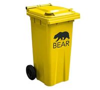 GBBSafety 120L Wheelie Bin with Rubber Wheels - Outdoor Rubbish Bin - UK-Manufactured - Council Waste Home Office - Standard Household Size - EN 840, EN1501 + RAL GZ 951/1 (Yellow)