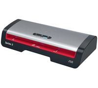 GBC 250 Office A4 Laminator - Rapid 1-Minute Warm-Up, 75-125 Micron, Entry Guide LEDs, Anti-Jam, Auto Shut-Off, Includes 5X A4 Laminating Pouches, Black/Red, 4410070UK