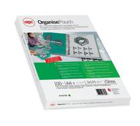 GBC Organise Laminating Pouches A4 Glossy 125 microns (2 x 125) Transparent 11 Holes Pack of 100