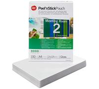 GBC Peel'nStick Laminating Pouches A4 Adhesive Glossy 250 Microns Transparent Pack of 100