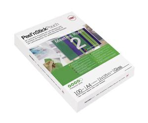 GBC A4 2x125 Micron Peel n' Stick Gloss Laminating Pouches, Pack of 100 | Peel n’ Stick Laminating Pouches Ideal for Creating Instant, Professional and Eye-Catching Signs.