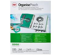 GBC A4+ 2x75 Micron Organise Gloss Laminating Pouches, Pack of 100, 41664E