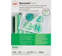 GBC Document Laminating Pouches A3 Glossy 125 microns (2 x 125) Transparent Pack of 100