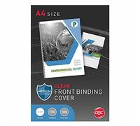 GBC HiClear 150 Micron A4 Binding Covers, Pack of 100, CE011580E | Clear Binding Covers to Add a Premium Finishing Touch to Any Document, Use With Wire or Comb Bound Document
