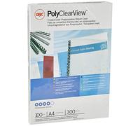 GBC IB386848 PolyClearView Binding Covers, 300 micron, A4, Frost, Pack of 100