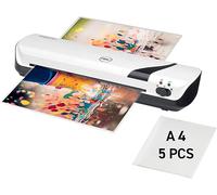 GBC Inspire+ A4 Laminator Machine (White), Hot & Cold, With 5 Laminator Pouches A4, Compact & Stylish Design, with Starter Pack of Pouches, 4 Minute Warm Up
