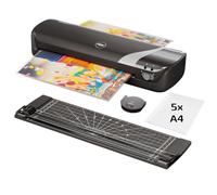 GBC Inspire+/Rexel 4-in-1 A4 Laminator Machine Set with Paper Cutter, Corner Rounder, 5 Laminating Pouches A4, Quick 4-Min Warm-Up time, Cold Lamination Setting, Ideal for Home/School, Black (4410035)