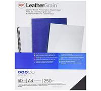 GBC LeatherGrain Binding Covers 250 gsm A4 - Pack of 50, Blue