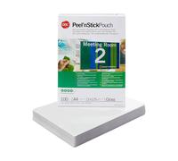 GBC Peel'nStick Laminating Pouches A4 Adhesive Glossy 250 Microns Transparent Pack of 100