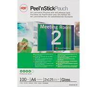 GBC Peel'nStick Laminating Pouches A4 Adhesive Glossy 250 Microns Transparent Pack of 100