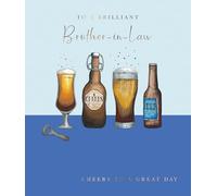 GBCC Birthday Card for Brother In Law - Cheers Beer Design - Foil Finish - Premium Greeting Card with Envelope - Eco-Friendly & Recyclable