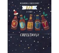 GBCC Brilliant Dad Christmas Card - Festive Drinks with an Embossed Foil Finish- Eco-Friendly and Recyclable - By Paper House,Multicoloured,178 x 146mm