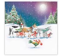 GBCC Charity Christmas Cards Pack of 10 - Charity Christmas Cards with Farm Animals in the Snow Design - Eco-Friendly Xmas Cards Multipack with Envelopes