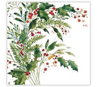 GBCC Charity Christmas Cards Pack of 10 - Charity Christmas Cards with Holly Botanical Design - Eco-Friendly Xmas Cards Multipack with Envelopes