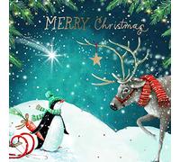 GBCC Charity Christmas Cards - Pack of 20 Assorted Premium Greeting Cards with Envelopes - Festive Penguin, Reindeer & Bunny Rabbit in the Snow - (10 Each of 2 Designs) - Supporting UK Charities