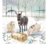 GBCC Charity Christmas Cards Pack of 8 - Charity Christmas Cards with a Snowy Farm Animals Design - Eco-Friendly Xmas Cards Multipack with Envelopes