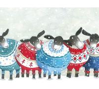 GBCC Charity Christmas Cards Pack of 8 - Sheep & Festive Jumpers in the Snow - Premium Greeting Cards Multipack with Envelopes - Supporting UK Charities