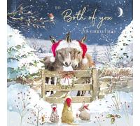 GBCC Christmas Card for Both of You - Festive Donkeys in the Snow - Embossed Foil Finish - Premium Quality Special Christmas Greeting Card with Envelope