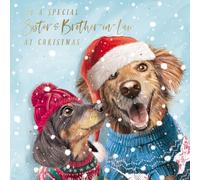 GBCC Christmas Card for Sister & Brother-in-Law - Festive Dogs in the Snow - Foil Finish - Premium Quality Special Christmas Greeting Card with Envelope