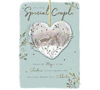 GBCC Christmas Card for Special Couple - Hares in the Snow Design - Foil Finsih - Festive Christmas Greeting Card