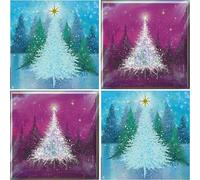 GBCC Christmas Cards Pack of 12 - Festive Artistic Trees in the Snow - Assorted Premium Greeting Cards Multipack with Envelopes - 6 Each of 2 Designs