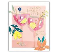 GBCC Daughter in Law Birthday Card - Artistic Floral Cocktail Design - Embossed Foil Finish - Happy Birthday Card to a Lovely Daughter in Law - For Her