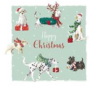 GBCC Ling Design Pack of 6 Artistic Charity Christmas Cards - 'Pawfect Christmas' - 6 Cards of 1 Illustrated Design - From The Great British Card Company, Multicoloured, 141 x 141 mm