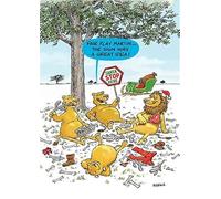 GBCC Paper House Funny Christmas Greeting Card - Santa Stop Here - Lions Enjoying A Feast - Humorous Cartoon - From The Animalfunction Range - From The Great British Card Company,Multi,172 x 121mm