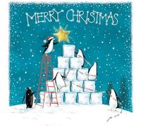 GBCC Premium Charity Christmas Cards Pack of 6 - Festive Penguins in the Snow - Eco-Friendly Multipack with Envelopes - Supporting UK Charities