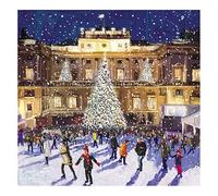 GBCC The Archive Collection Pack of 6 Artistic Charity Christmas Cards - 'Ice Skating at Night' - 6 Cards of 1 Illustrated Design - From The Great British Card Company, 141 x 141 mm