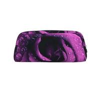 GBCDEDSL Bloom Rose Flower Fully Printed PVC Cross Pattern Leather Zipper Three-Dimensional Pencil case Student Pencil case Pouch