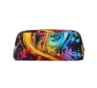 GBCDEDSL Colorful Music Notes Fully Printed PVC Cross Pattern Leather Zipper Three-Dimensional Pencil case Student Pencil case Pouch
