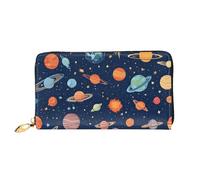 GBCDEDSL Constellation Star Clusters Galaxies Double Sided Fully Printed Microfiber Leather Women's Leather Long Clutch Wallet Leather Wallet