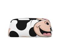 GBCDEDSL Cute Cow Print Fully Printed PVC Cross Pattern Leather Zipper Three-Dimensional Pencil case Student Pencil case Pouch