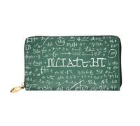 GBCDEDSL Formulas Shapes Theory Math Lesson Word Double Sided Fully Printed Microfiber Leather Women's Leather Long Clutch Wallet Leather Wallet