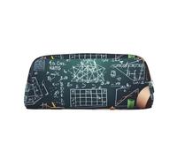 GBCDEDSL Formulas Shapes Theory Math Lesson Word Fully Printed PVC Cross Pattern Leather Zipper Three-Dimensional Pencil case Student Pencil case Pouch