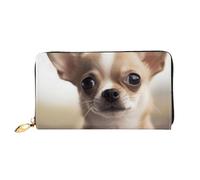 GBCDEDSL Funny Chihuahua Double Sided Fully Printed Microfiber Leather Women's Leather Long Clutch Wallet Leather Wallet