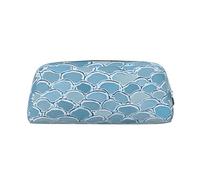 GBCDEDSL Gold Mermaid Scale Fully Printed PVC Cross Pattern Leather Zipper Three-Dimensional Pencil case Student Pencil case Pouch
