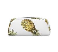GBCDEDSL Golden Pineapple Background Fully Printed PVC Cross Pattern Leather Zipper Three-Dimensional Pencil case Student Pencil case Pouch