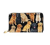 GBCDEDSL Golden Retrievers Double Sided Fully Printed Microfiber Leather Women's Leather Long Clutch Wallet Leather Wallet