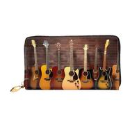 GBCDEDSL Guitar Collection Double Sided Fully Printed Microfiber Leather Women's Leather Long Clutch Wallet Leather Wallet