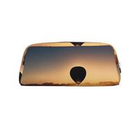 GBCDEDSL hot air Balloon Sunset Print Fully Printed PVC Cross Pattern Leather Zipper Three-Dimensional Pencil case Student Pencil case Pouch