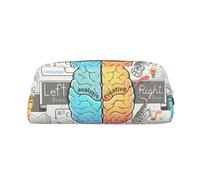 GBCDEDSL Human Brain Fully Printed PVC Cross Pattern Leather Zipper Three-Dimensional Pencil case Student Pencil case Pouch