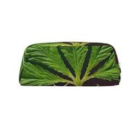 GBCDEDSL Jamaica Flag Leaves Fully Printed PVC Cross Pattern Leather Zipper Three-Dimensional Pencil case Student Pencil case Pouch
