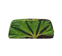 GBCDEDSL Jamaica Flag Leaves Fully Printed PVC Cross Pattern Leather Zipper Three-Dimensional Pencil case Student Pencil case Pouch