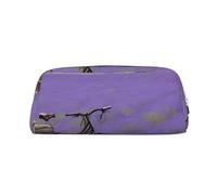 GBCDEDSL Lavender Field Retro Bike Agriculture Fully Printed PVC Cross Pattern Leather Zipper Three-Dimensional Pencil case Student Pencil case Pouch