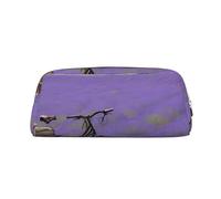 GBCDEDSL Lavender Field Retro Bike Agriculture Fully Printed PVC Cross Pattern Leather Zipper Three-Dimensional Pencil case Student Pencil case Pouch