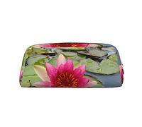 GBCDEDSL Lotus Flower Fully Printed PVC Cross Pattern Leather Zipper Three-Dimensional Pencil case Student Pencil case Pouch