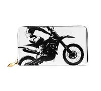 GBCDEDSL Rider Racing car Double Sided Fully Printed Microfiber Leather Women's Leather Long Clutch Wallet Leather Wallet