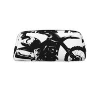 GBCDEDSL Rider Racing car Fully Printed PVC Cross Pattern Leather Zipper Three-Dimensional Pencil case Student Pencil case Pouch